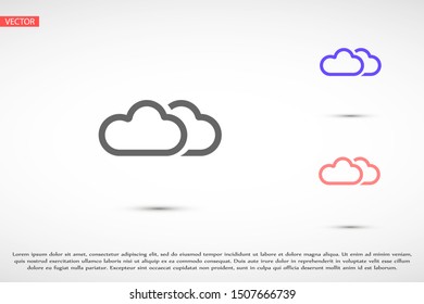 Cloud online vector icon. Cloud online file storage icon. Cloud online photo icon. Cloud online web phone icon.