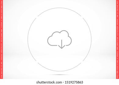Cloud online vector icon. Cloud online file storage icon. Cloud online photo icon. Cloud online web phone icon.