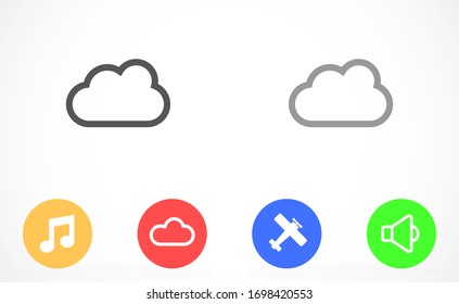 Cloud Online Vektorillustration Symbol. Cloud-Online-Dateispeichersymbol. Cloud Online Foto Symbol. Cloud Online-Telefon-Symbol.