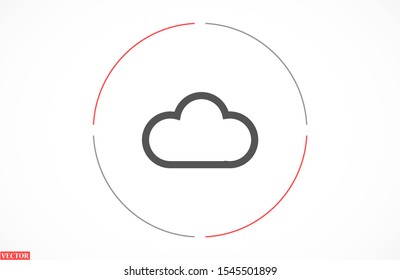 Cloud online vector cloud icon for viewing vector icon weather cloud linear vector icon
