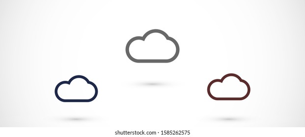 Cloud online vector cloud icon for viewing vector icon weather cloud linear vector icon