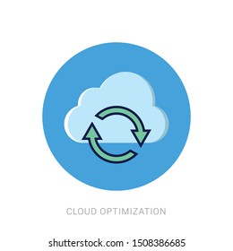 Cloud optimization flat concept icon