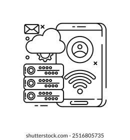 Cloud Options Outline Icon, Vector illustration
