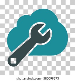 Cloud Options vector icon. Illustration style is a flat iconic bicolor soft blue symbol on a transparent background.