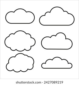 Cloud organism with various shapes on white background