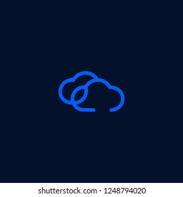 Cloud Outline Creative Abstract Business Modern Technology Logo
