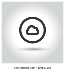 Cloud Outline icon. concept web buttons. vector illustration. Flat design style