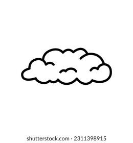 Cloud outline icon. Editable stroke. Isolated vector illustration