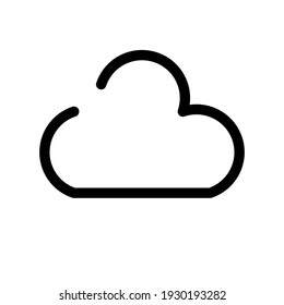 Icono de contorno de nube aislado en fondo blanco. Se puede usar como presentación, negocios, web y social media icono. Un simple vector de línea plana. 