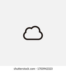cloud outline icon vector illustrator sign