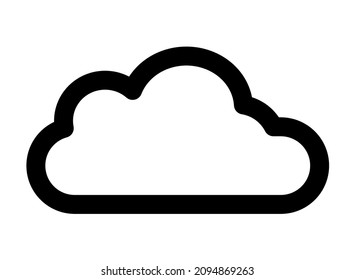 Cloud outline icon. Weather line symbol. Vector illustration isolated on white background.