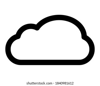 Cloud outline icon. Weather symbol. Vector illustration isolated on white background.