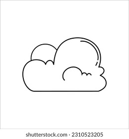 Cloud Outline Illustration Icon Isolated On White Background