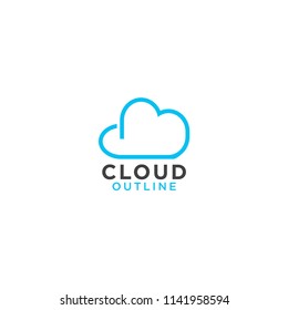Cloud outline logo template
