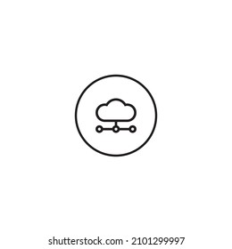 cloud outline style icon in circle