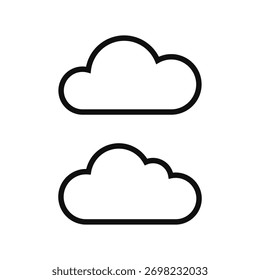 Iconos de estilo de contorno de nube Ilustración vectorial