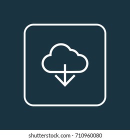 Cloud Outline Symbol. Premium Quality Isolated Storage Element In Trendy Style.