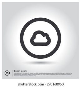 cloud outline symbol, Vector illustration for web site, mobile application. Simple flat metro design style. Outline Icon. Flat design style