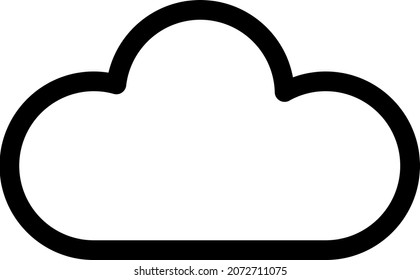 Cloud Outline Vector Icon Design
