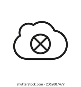 Cloud Outline Vector Icon. Illustration Of A Stroke Vector On A White Background. For App And Website