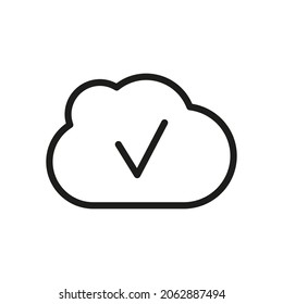 Cloud Outline Vector Icon. Illustration Of A Stroke Vector On A White Background. For App And Website