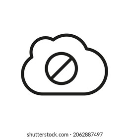 Icono del vector de contorno de nube. Ilustración De Un Vector De Estroque Sobre Un Fondo Blanco. Para App Y Sitio Web