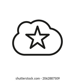 Cloud Outline Vector Icon. Illustration Of A Stroke Vector On A White Background. For App And Website