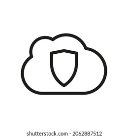 Cloud Outline Vector Icon. Illustration Of A Stroke Vector On A White Background. For App And Website