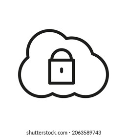Cloud Outline Vector Icon. Illustration Of A Stroke Vector On A White Background. For App And Website
