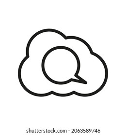 Cloud Outline Vector Icon. Illustration Of A Stroke Vector On A White Background. For App And Website