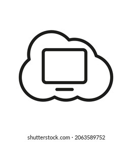 Cloud Outline Vector Icon. Illustration Of A Stroke Vector On A White Background. For App And Website