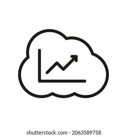 Cloud Outline Vector Icon. Illustration Of A Stroke Vector On A White Background. For App And Website