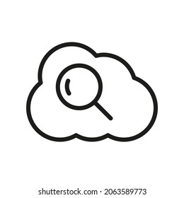 Cloud-Umriss-Vektorsymbol. Illustration eines Schlaganfalls auf weißem Hintergrund. Für App und Website