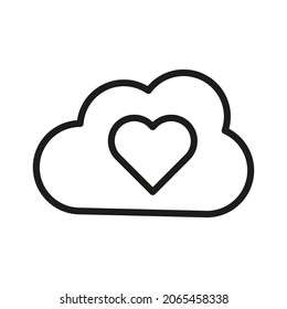 Cloud Outline Vector Icon. Illustration Of A Stroke Vector On A White Background. For App And Website
