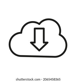 Cloud Outline Vector Icon. Illustration Of A Stroke Vector On A White Background. For App And Website