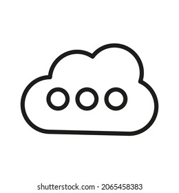 Cloud Outline Vector Icon. Illustration Of A Stroke Vector On A White Background. For App And Website