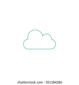 Cloud Outline Vector Icon On White. Line Symbol Pictogram 