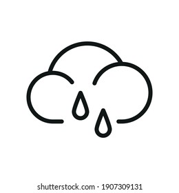 Icono del vector de contorno de nube. Icono Del Clima Relacionado Para Sitios Web Y Aplicaciones