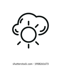 Cloud Outline Vector Icon. Related Weather Icon For WebSites And App