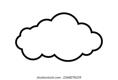 Cloud Outline Weather Icon Isolated Vector Illustration
