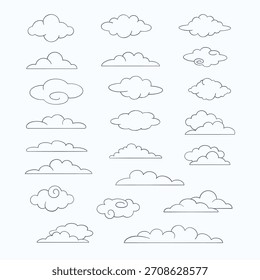 Cloud Outlines Collection in Various Shapes and Sizes