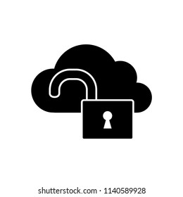 cloud with padlock icon vector