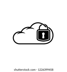 Cloud padlock icon. Vector and illustration.