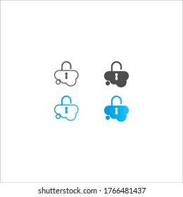 Ilustración de diseño de icono del logotipo del padlock en la nube