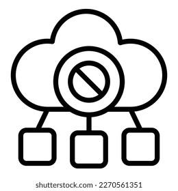 Cloud page icon outline vector. Internet lost. Connect socket