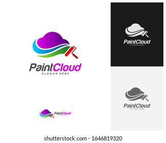 Cloud paint logo design vector, Creative paint cloud logo template, Icon symbol