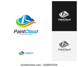 Cloud paint logo design vector, Creative paint cloud logo template, Icon symbol