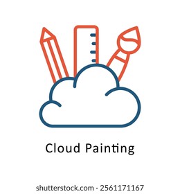 Cloud Painting Vector Two Color Icon. Eps file 10