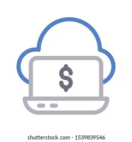 cloud pament vector color line icon