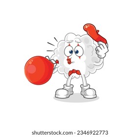 the cloud pantomime blowing balloon. cartoon mascot vector